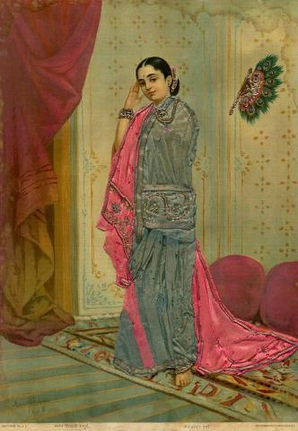 Artwork Untitled this artwork made of Oleograph with Zardosi embroidery, created in 1894-01-01