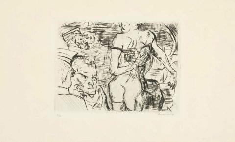 Artwork Bordell in Gent (Brothel in Ghent) this artwork made of Drypoint, created in 1915-01-01