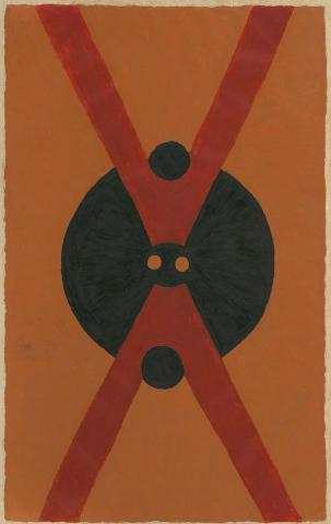 Artwork Kuman Tapai (from 'Garpa / Ground Paintings' series) this artwork made of Organic material on paper, created in 2023-01-01