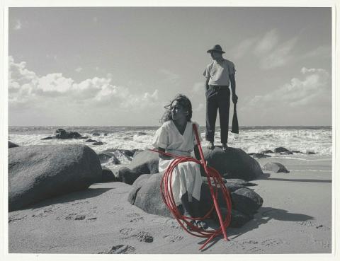 Artwork Tottie Joinbee and her husband Jack and their children were the first family to be exempt from Yarrabah. “We were told we had too many fair-skin children and we had to leave Yarrabah.” Their application was approved in 1944 #1 (from 'Reflections in Yarra this artwork made of Photograph on cotton rag, created in 2023-01-01