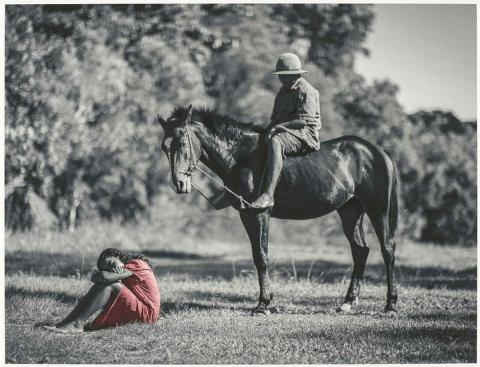 Artwork Bleeding from welts across her body she remembered being picked up by someone on horseback, travelling to a place where ‘there were a lot of coloured people’ and onto Ingham Police Station. ‘I was only small and the lady of the house – I think that was h this artwork made of Photograph on cotton rag, created in 2023-01-01