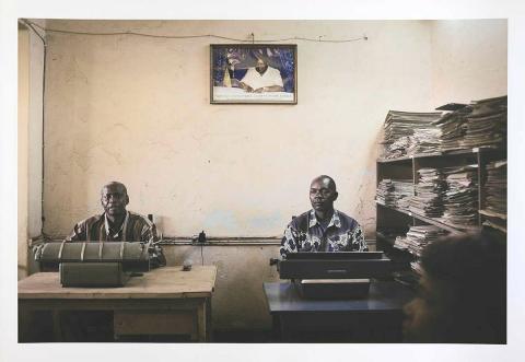 Artwork Typing pool, Town Hall, Likasi, DR Congo (from 'Avenue Patrice Lumumba' series) this artwork made of Inkjet print (Epsom Ultracrhome HDR ink) on Hahnemühle Photo Rag 300gsm paper, created in 2007-01-01