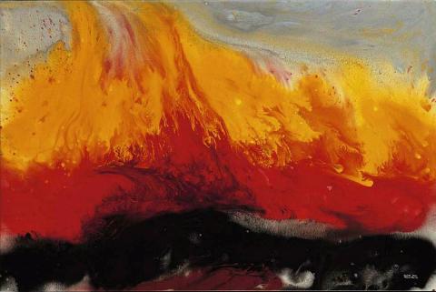 Artwork Burn grass season this artwork made of Synthetic polymer paint, pigment and polyurethane glaze on canvas, created in 2002-01-01