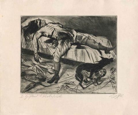 Artwork Lustmord (Lust murder) this artwork made of Drypoint on wove paper, created in 1922-01-01