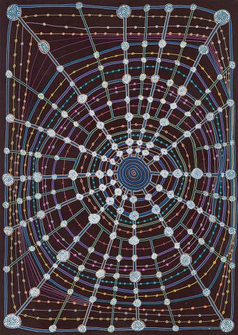 Artwork Tjinytjira this artwork made of Synthetic polymer paint on linen, created in 2006-01-01
