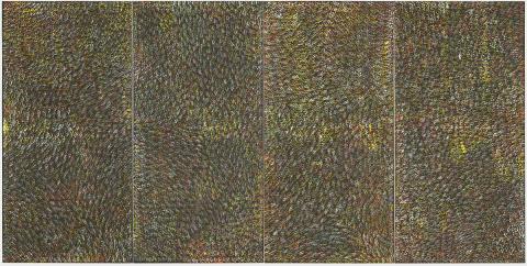 Artwork Bushfire Dreaming this artwork made of Synthetic polymer paint on canvas, created in 1992-01-01