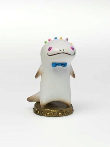 Artwork Shacho (from the 'SUPERFLAT MUSEUM' series by Takashi Murakami) this artwork made of Figurine (lacquer paint, PVC plastic, ABS plastic), white cardboard box, leaflets, created in 2003-01-01