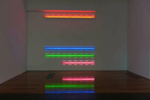 Artwork Neon light installation (Horizontal) this artwork made of Neon, painted medium density fibreboard, created in 1970-01-01