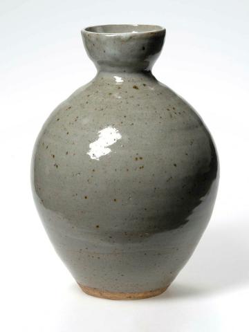 Artwork Vase this artwork made of Stoneware, thrown with a grey celadon glaze, fired to 1260 degrees Celsius in a wood fired kiln, created in 1957-01-01
