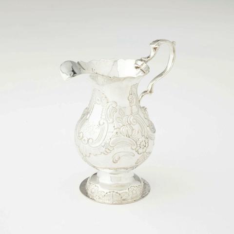 Artwork Cream jug this artwork made of Silver, with floral scrolls and a squirrel in repousse, created in 1769-01-01