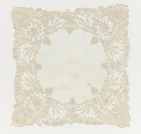 Artwork Handkerchief this artwork made of Embroidery on tulle, created in 1875-01-01