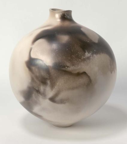 Artwork Floor vase: Nebula this artwork made of Earthenware, hand built, burnished and sawdust fired, created in 1980-01-01