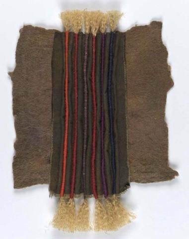 Artwork Wallhanging: Recycled this artwork made of Handmade felt, sisal and string, dyed with napthol dyes, created in 1980-01-01