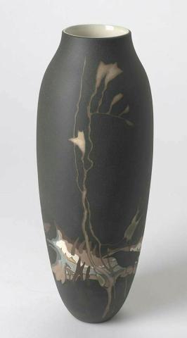 Artwork Vase this artwork made of Porcelain slip-cast and inlaid with multicoloured clays and fired in an oxidising atmosphere to 1220 degrees C, created in 1982-01-01