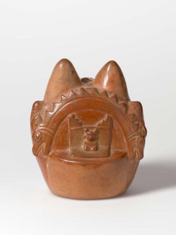 Artwork Pot:  (seed carrier) this artwork made of Terracotta earthenware clay hand built and carved with burnished finish, created in 1400-01-01