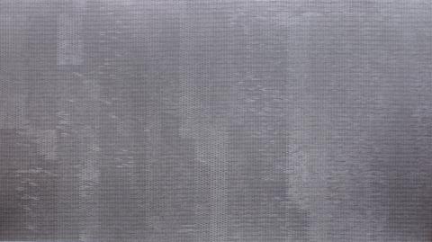 A painting that appears to be a wall made up of thousands of grey bricks.