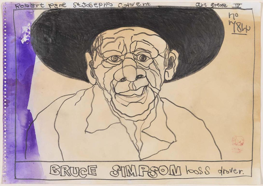 A pencil drawing of a drover