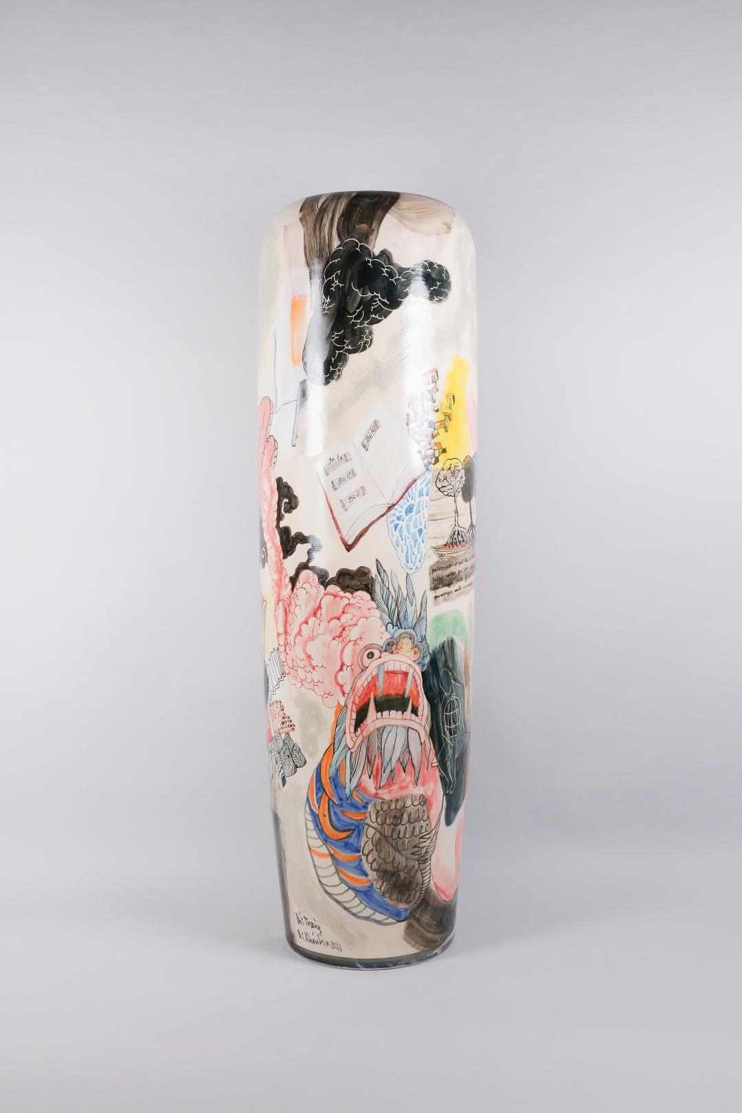 Artwork Vase No. 3 this artwork made of Ceramic hand painted