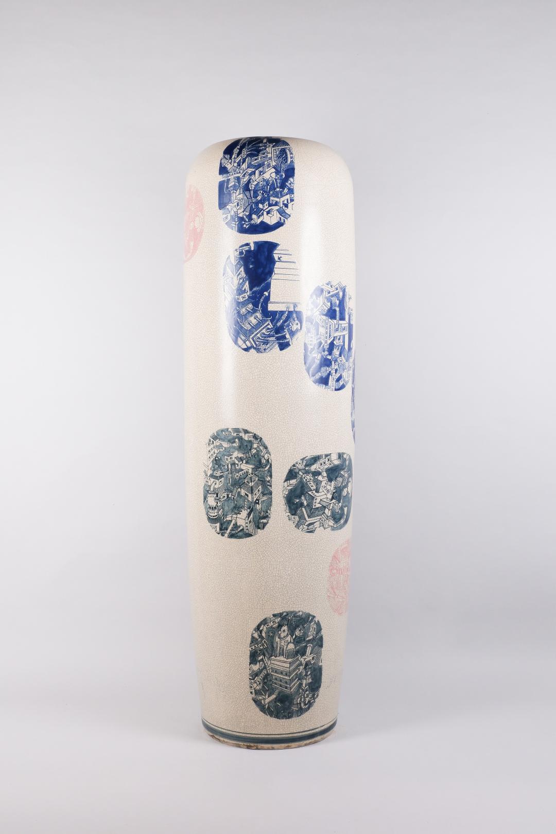 Artwork Vase No. 7 this artwork made of Ceramic hand painted crackle glaze