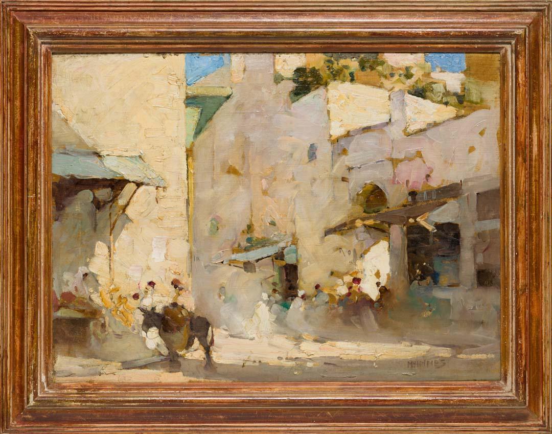 Artwork Jewish Quarter, Morocco this artwork made of Oil on canvas board, created in 1909-01-01
