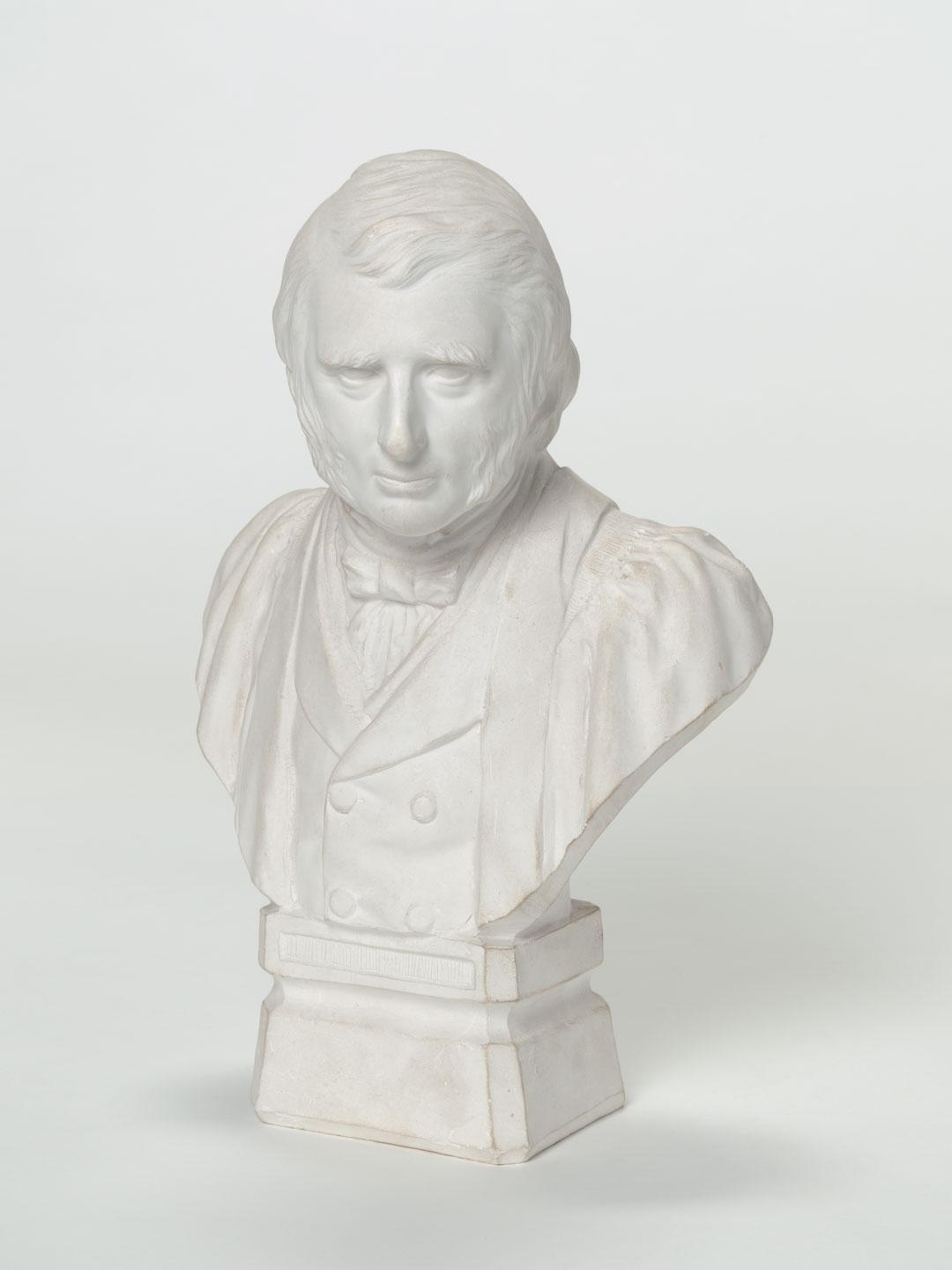 Artwork Portrait bust of John Ruskin this artwork made of Plaster