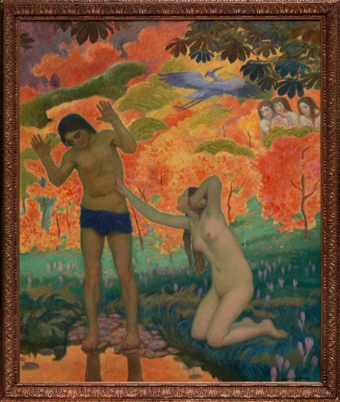 Artwork Echo and Narcissus this artwork made of Oil on canvas, created in 1913-01-01