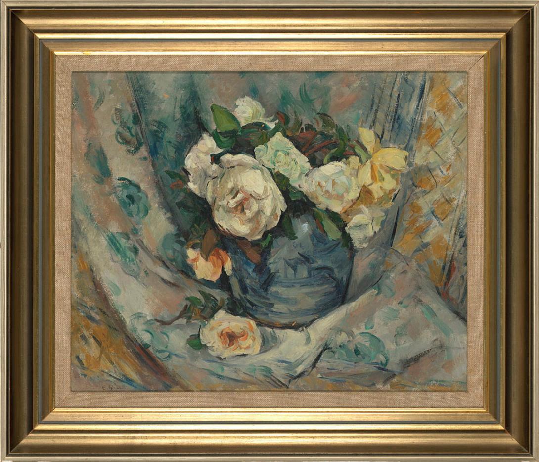 Artwork Flower piece this artwork made of Oil on composition board, created in 1932-01-01