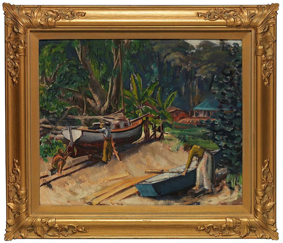 Artwork Two boats this artwork made of Oil on canvas, created in 1946-01-01
