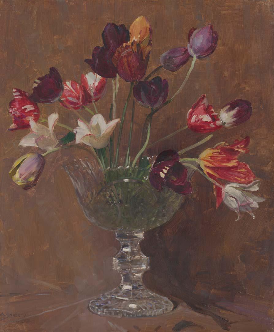 Artwork Tulips this artwork made of Oil on canvas, created in 1930-01-01