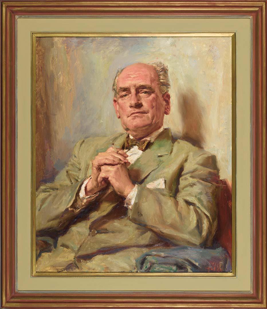 Artwork Portrait of Robert Campbell, Esq. this artwork made of Oil on composition board, created in 1955-01-01