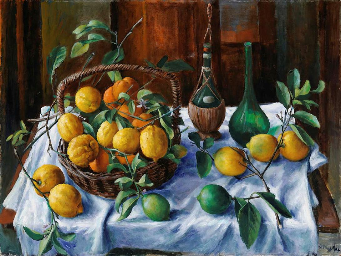 Artwork Lemons and oranges this artwork made of Oil on composition board, created in 1964-01-01