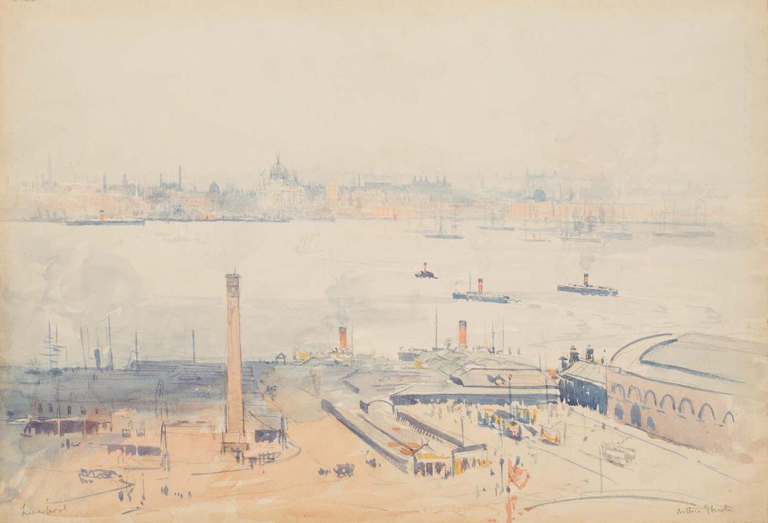 Artwork Liverpool this artwork made of Watercolour over pencil on wove paper, created in 1909-01-01