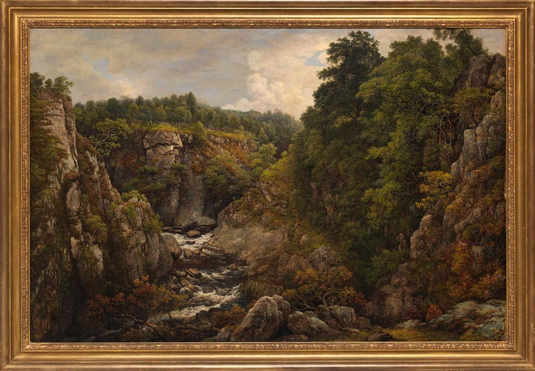 Artwork The Confluence of the Machno and Conway rivers (Wales) this artwork made of Oil on canvas, created in 1820-01-01