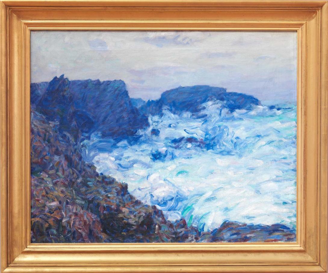 Artwork Rochers de Belle-Ile (Rocks at Belle-Ile) this artwork made of Oil on canvas, created in 1886-01-01