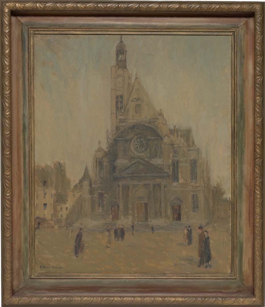 Artwork L'Eglise Saint Etienne du Mont, Paris this artwork made of Oil on canvas, created in 1935-01-01