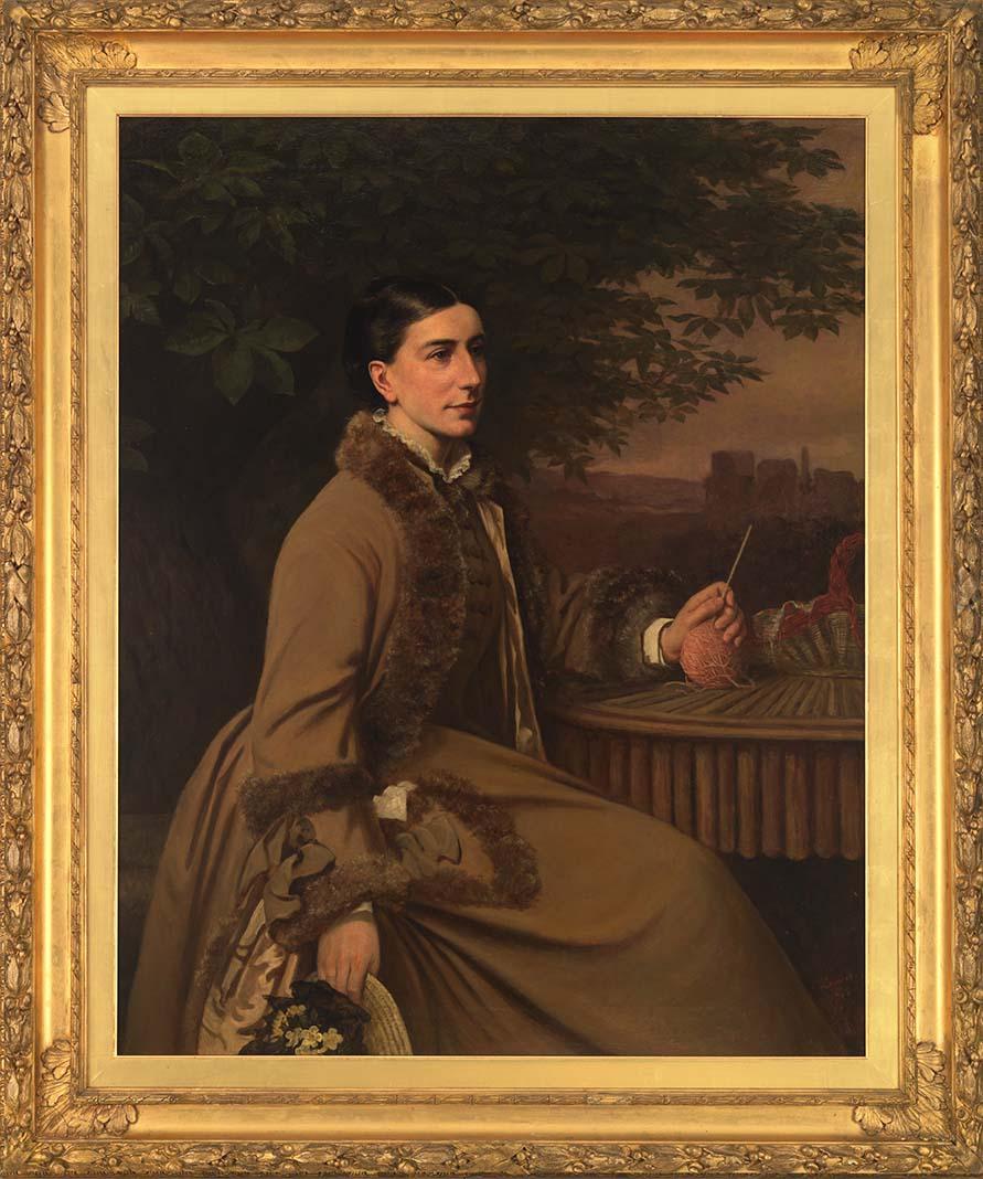 Artwork Portrait of Mary Drysdale this artwork made of Oil on canvas, created in 1879-01-01