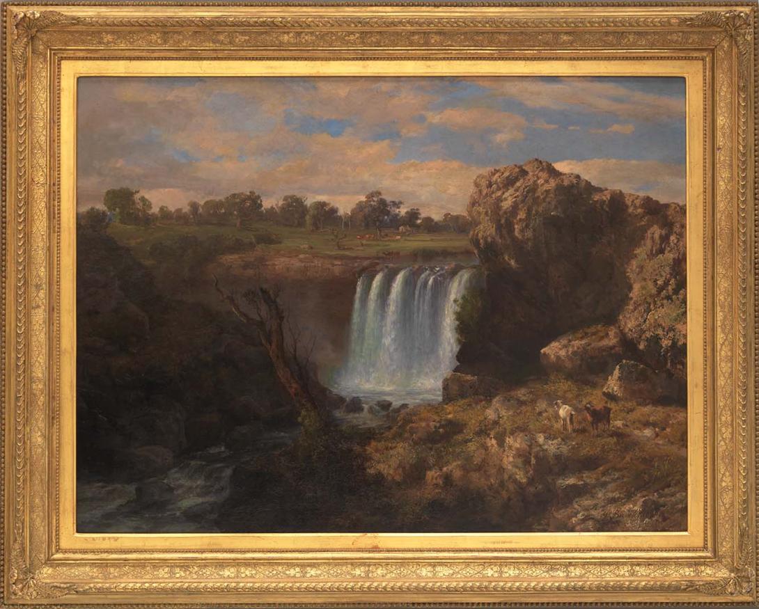 Artwork The Wannon Falls this artwork made of Oil on canvas, created in 1868-01-01
