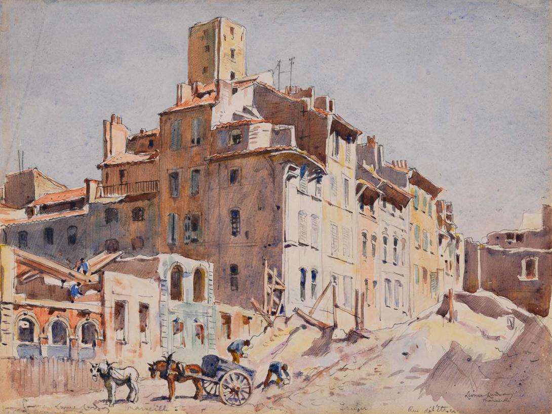 Artwork Rue de l'Etrice, Marseilles this artwork made of Watercolour over pencil on wove paper, created in 1920-01-01