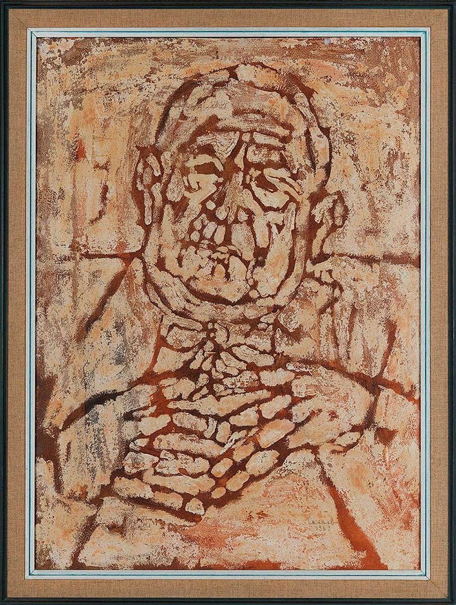 Artwork Sketch for 'Portrait of Oscar Edwards' this artwork made of Gouache over pencil on thick wove paper on composition board, created in 1963-01-01