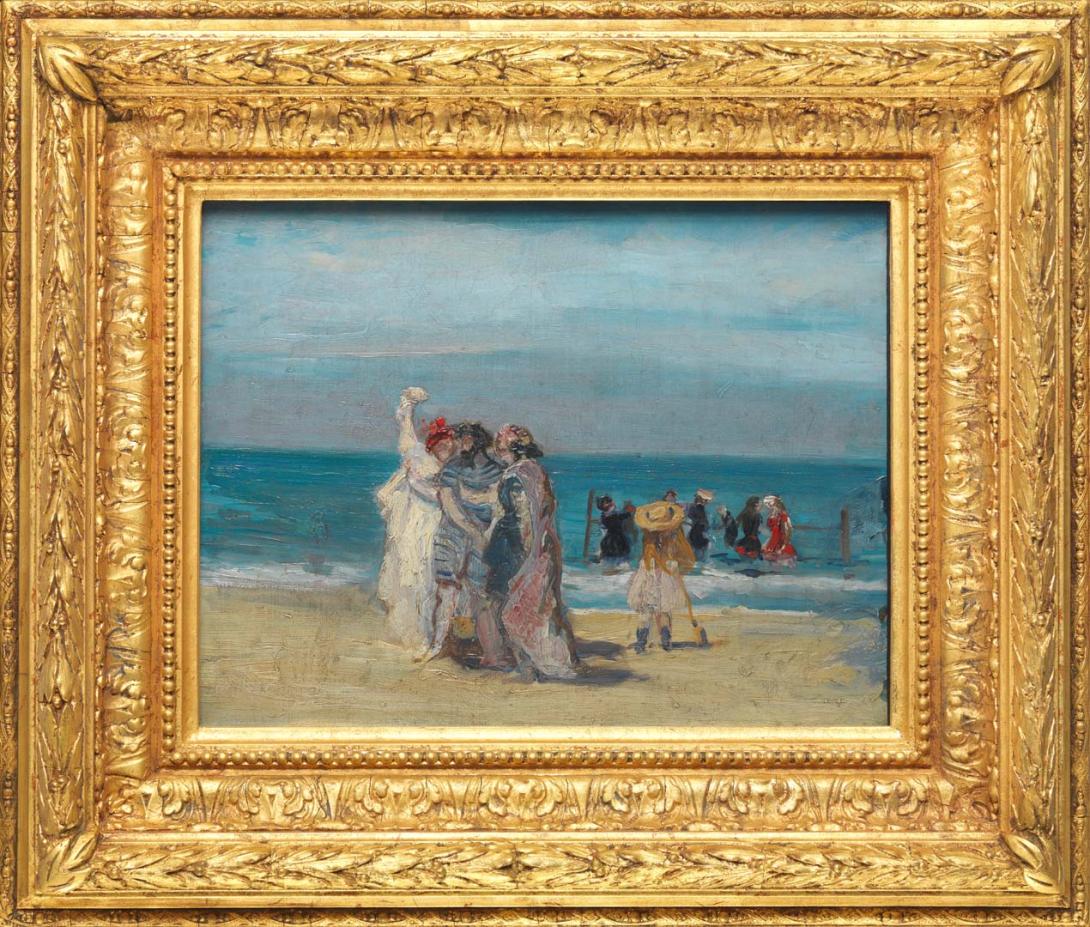 Artwork Figures on a beach this artwork made of Oil on canvas, created in 1850-01-01