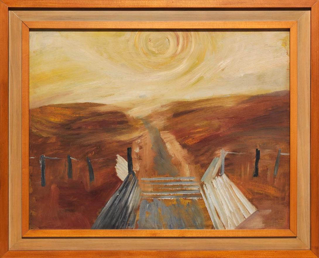 Artwork The cattle grid this artwork made of Oil on composition board, created in 1958-01-01