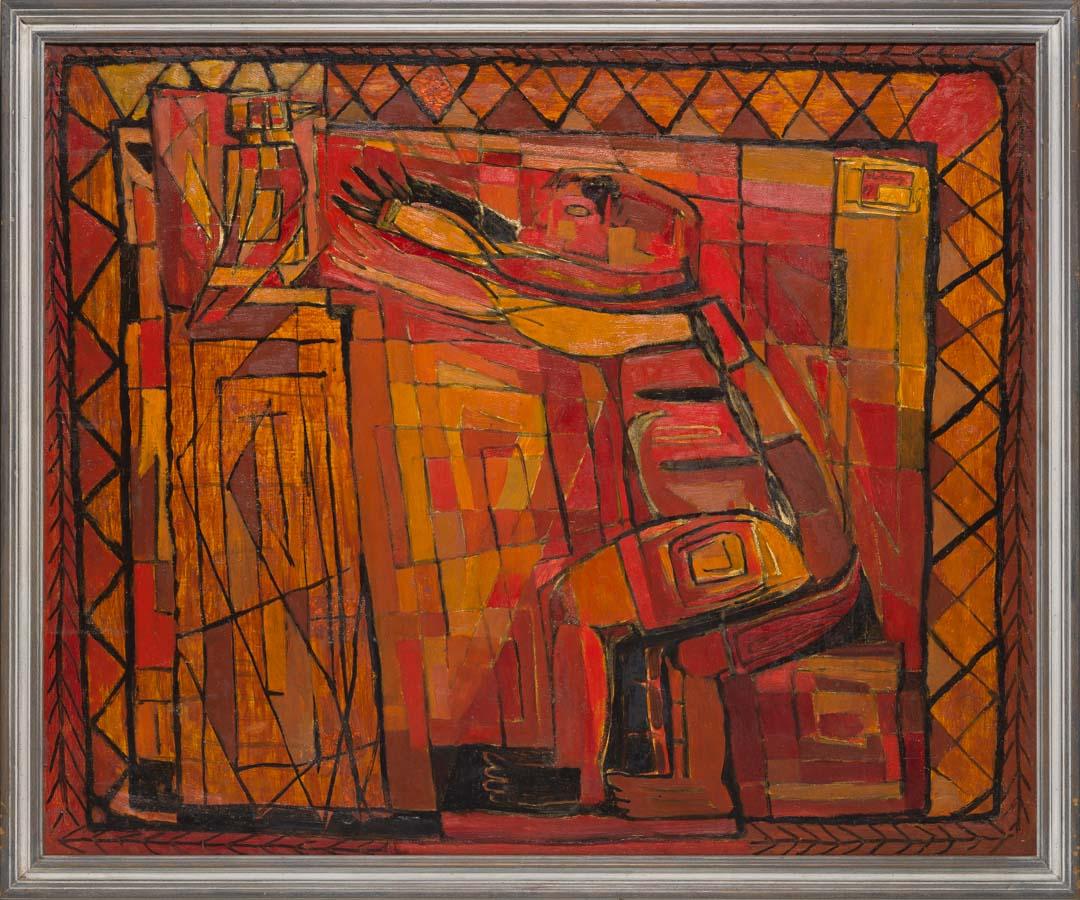 Artwork Red figure this artwork made of Oil on canvas board, created in 1953-01-01