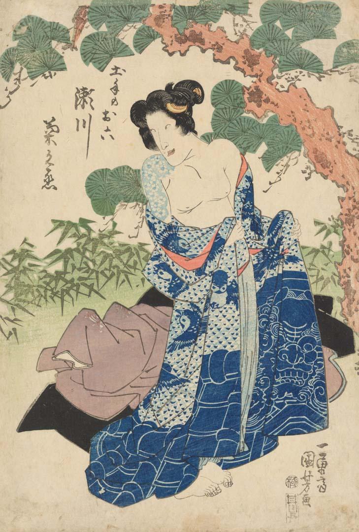 Artwork The actor Segawa Kikunojo this artwork made of Colour woodblock print on cream laid Oriental paper, created in 1831-01-01