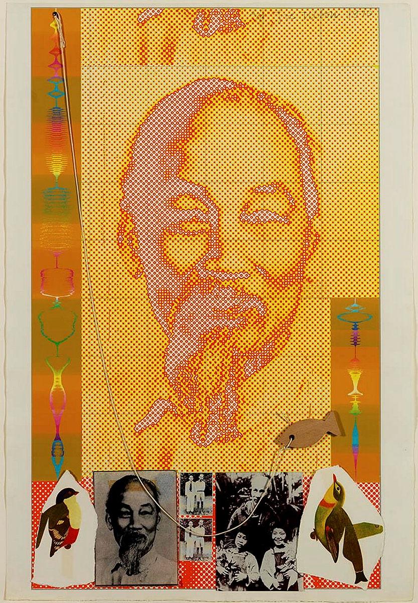 Artwork Ho Chi Minh this artwork made of Screenprint, photo-screenprint and collage on thick wove paper, created in 1970-01-01