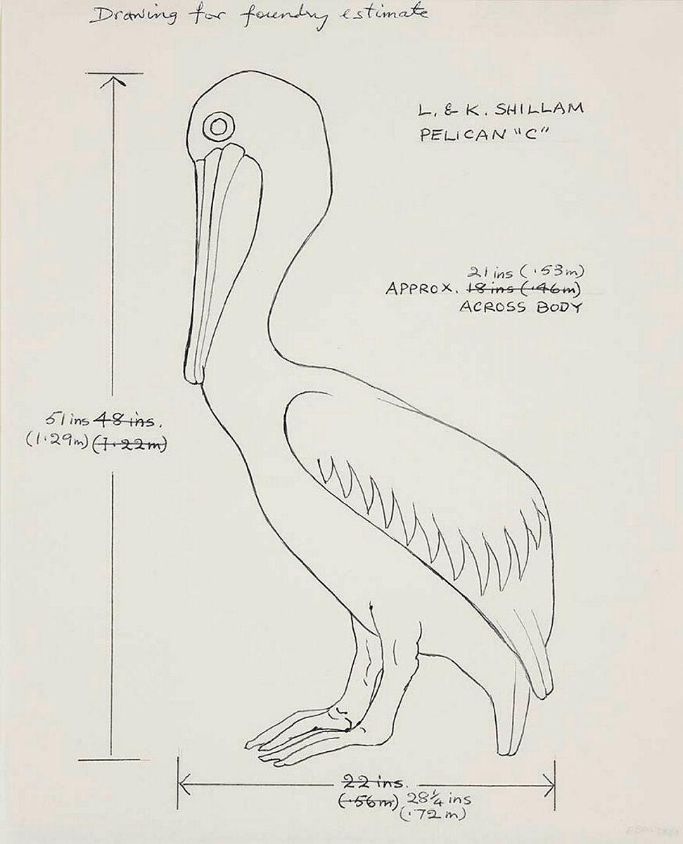 Artwork Studies for 'Pelicans' this artwork made of Ball-point pen on paper, created in 1984-01-01