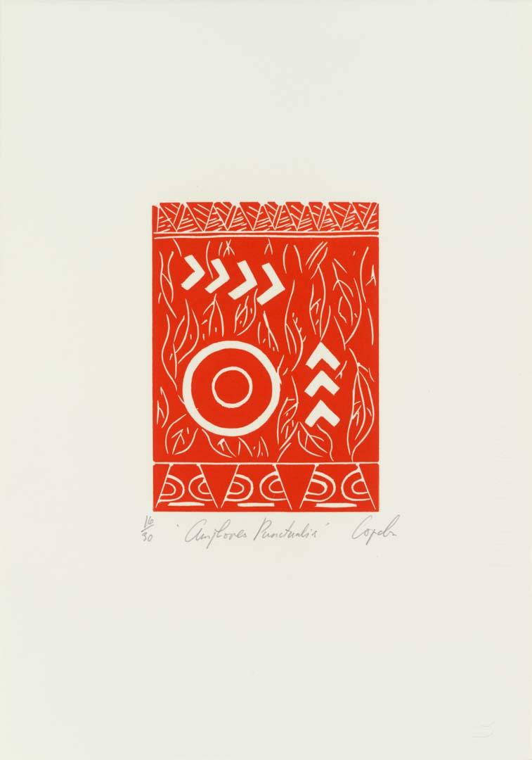 Artwork Amploves Punctualis (from 'The spirit from the sea' portfolio) this artwork made of Linocut on paper, created in 1981-01-01