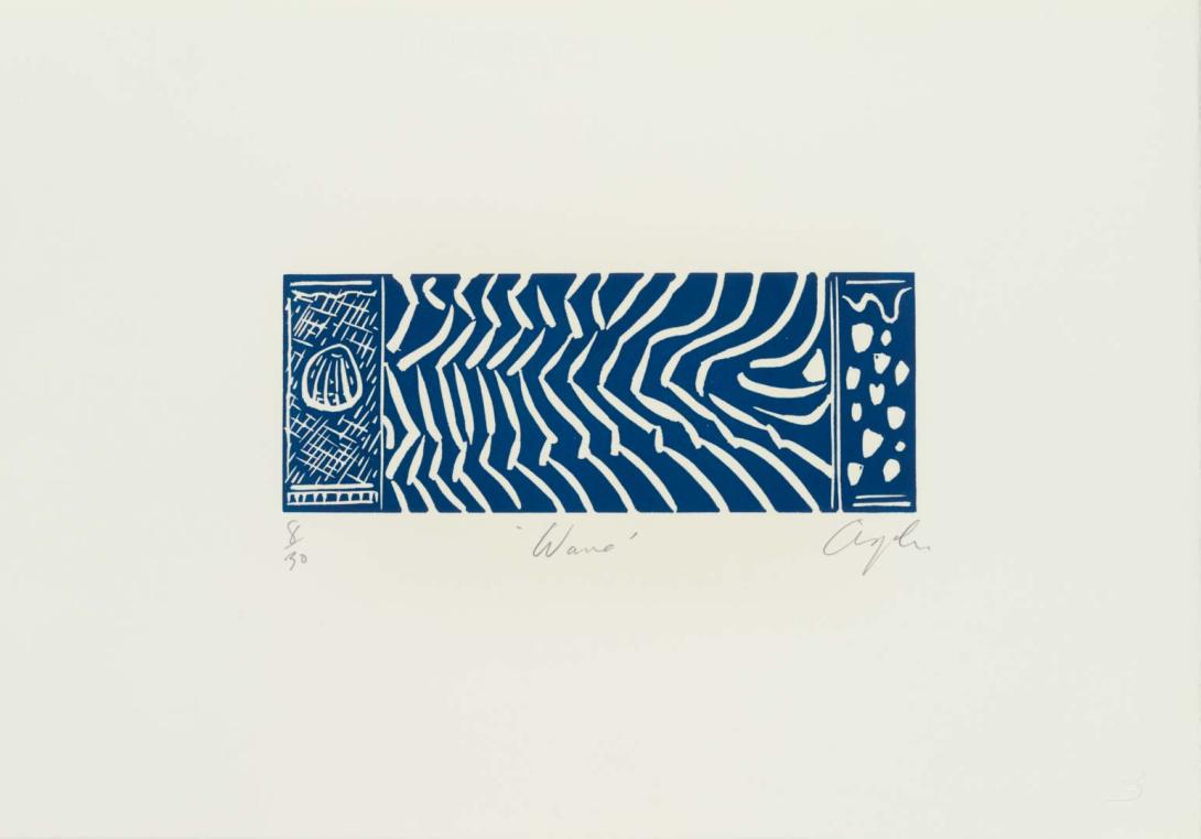 Artwork Wave (from 'The spirit from the sea' portfolio) this artwork made of Linocut on paper, created in 1981-01-01