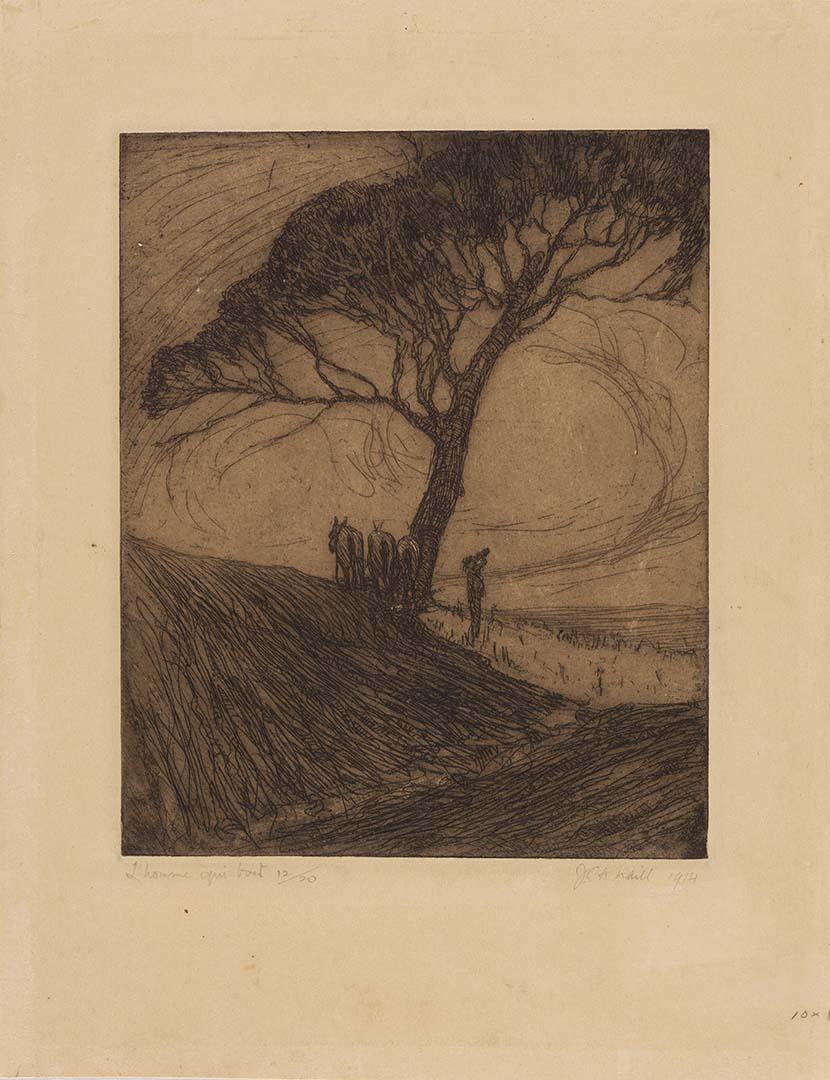 Artwork L'Homme qui boit (The man who drinks) this artwork made of Drypoint on paper, created in 1914-01-01