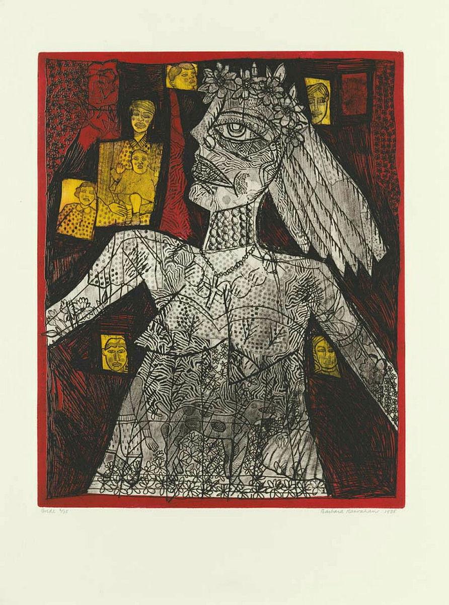 Artwork Bride this artwork made of Colour etching on Arches paper, created in 1985-01-01