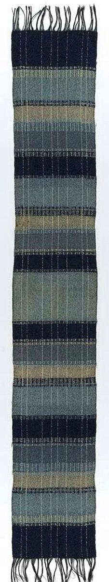 Artwork Scarf this artwork made of Boucle wool weave in navy, mid blue and cream, created in 1930-01-01